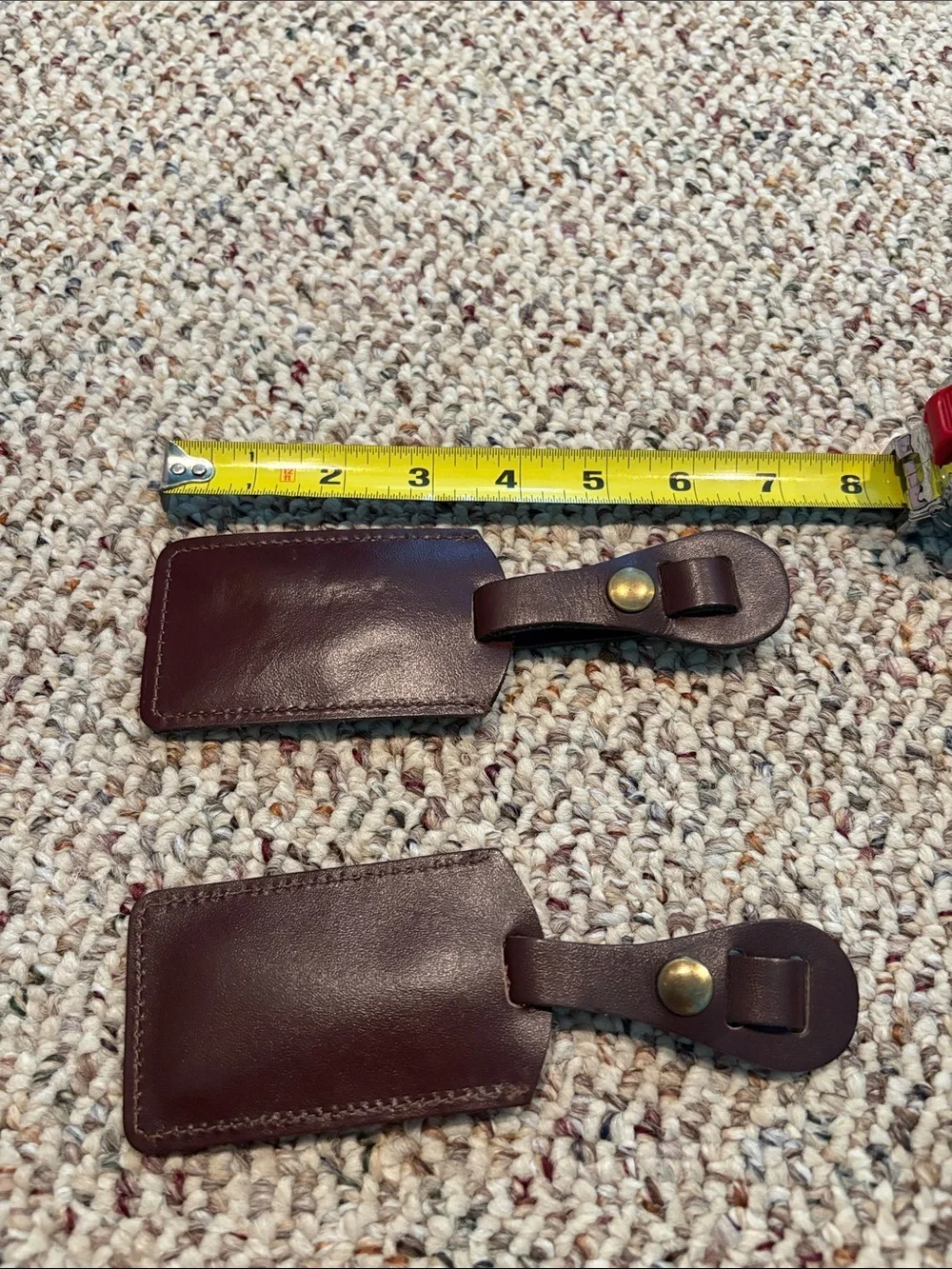 Leather Look  Luggage Tag Set - Burgundy. Y2K